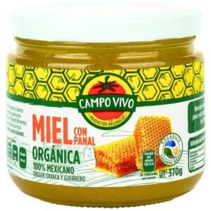 Miel organica con Panal Campo Vivo